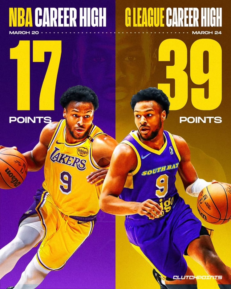 在进步!布朗尼一周内先后创下个人NBA和G联盟单场得分新纪录